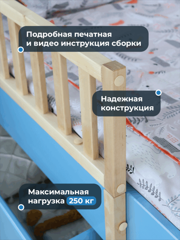 Детская раздвижная кровать домик Forest Blue от года