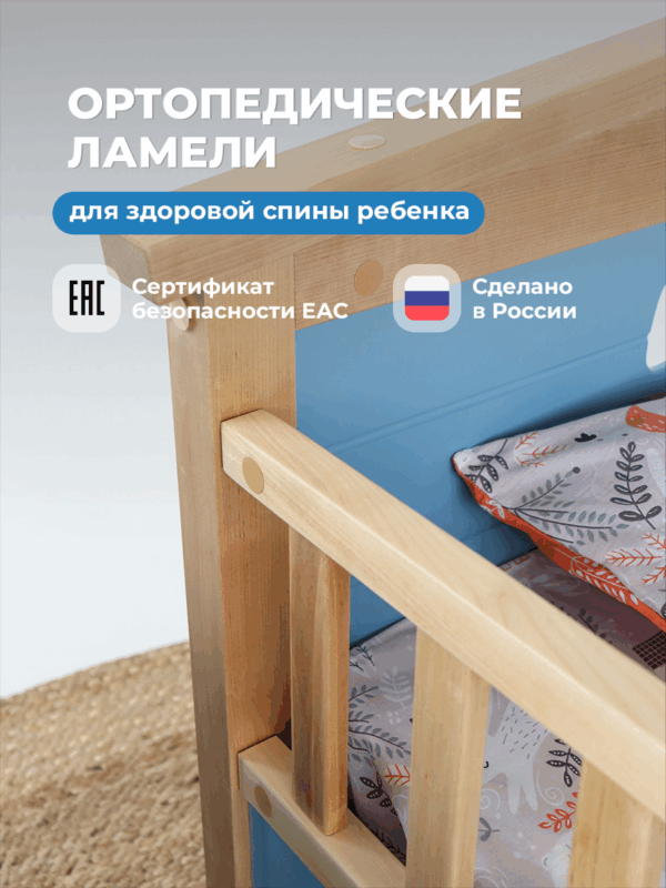 Детская раздвижная кровать домик Forest Blue от года