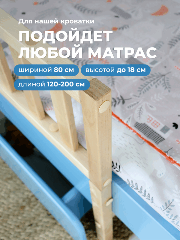 Детская раздвижная кровать домик Forest Blue от года