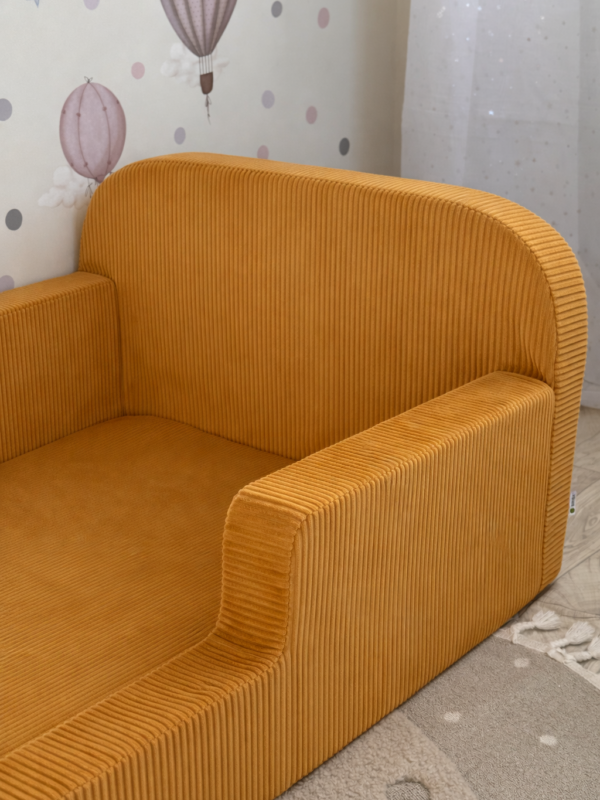 Детская бескаркасная кровать янтарь вельвет