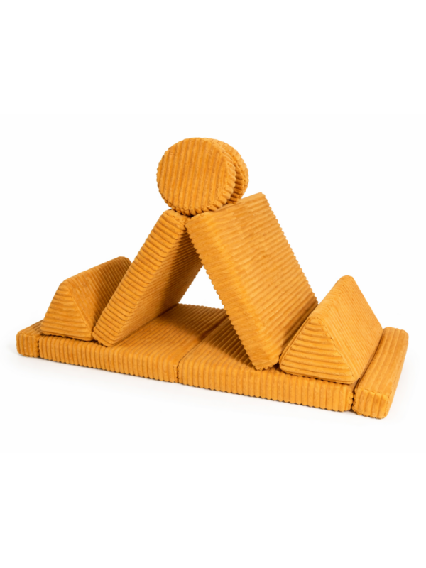 Детский игровой бескаркасный диван вафля янтарная