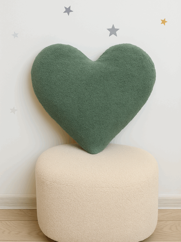 Подушка Сердце букле mint
