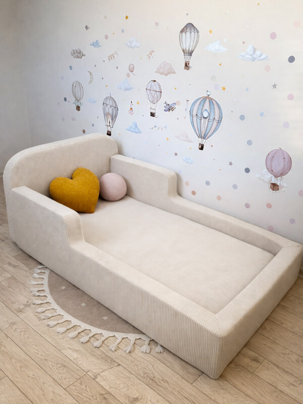 Детская бескаркасная кровать Bezh вельвет