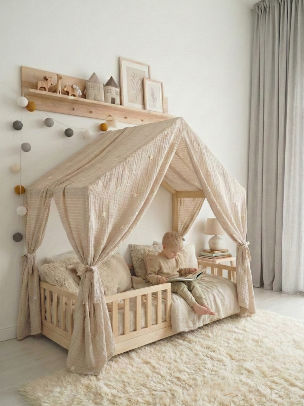 Напольная кровать — домик монтессори