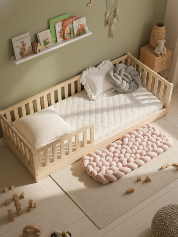 Детская напольная кровать монтессори