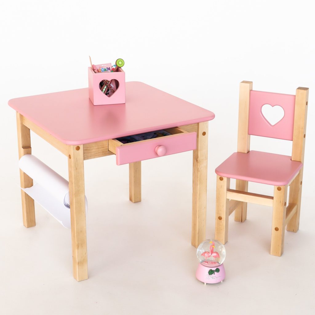 Детский стол и стульчик Forest Pink с ящичком