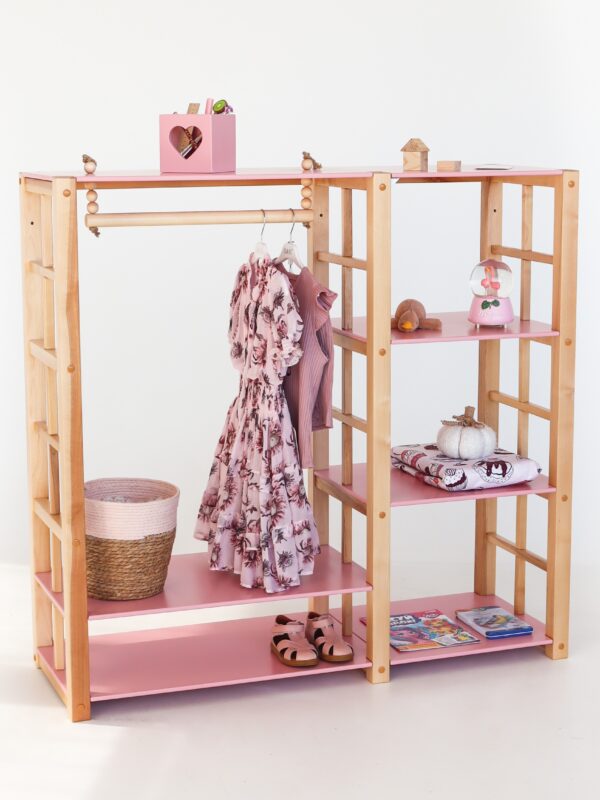 Детский шкаф – стеллаж монтессори Forest Pink