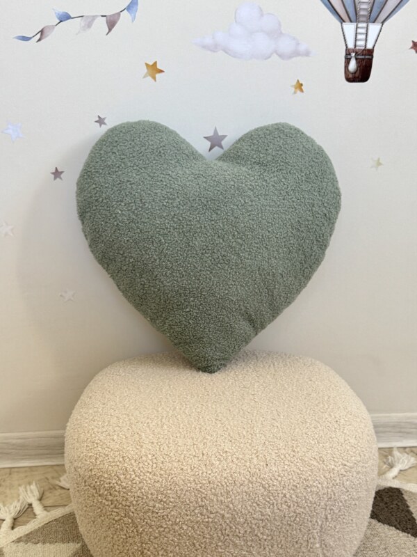 Подушка Сердце букле mint