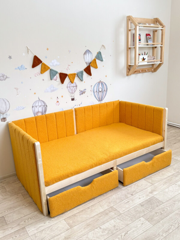 Детская мягкая диван — кровать букле Kurkuma