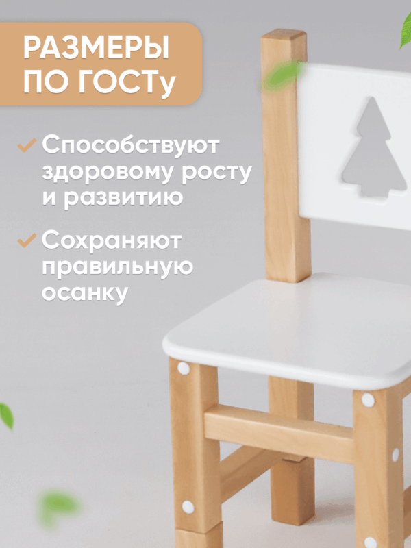 Растущий стол и стул детский от года FOREST из березы