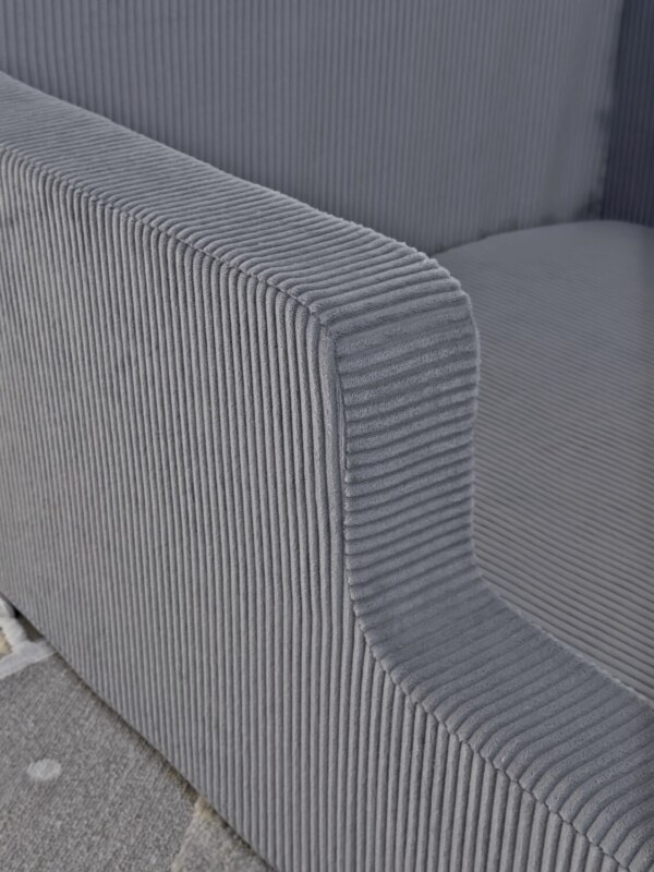 Детская бескаркасная кровать серый вельвет